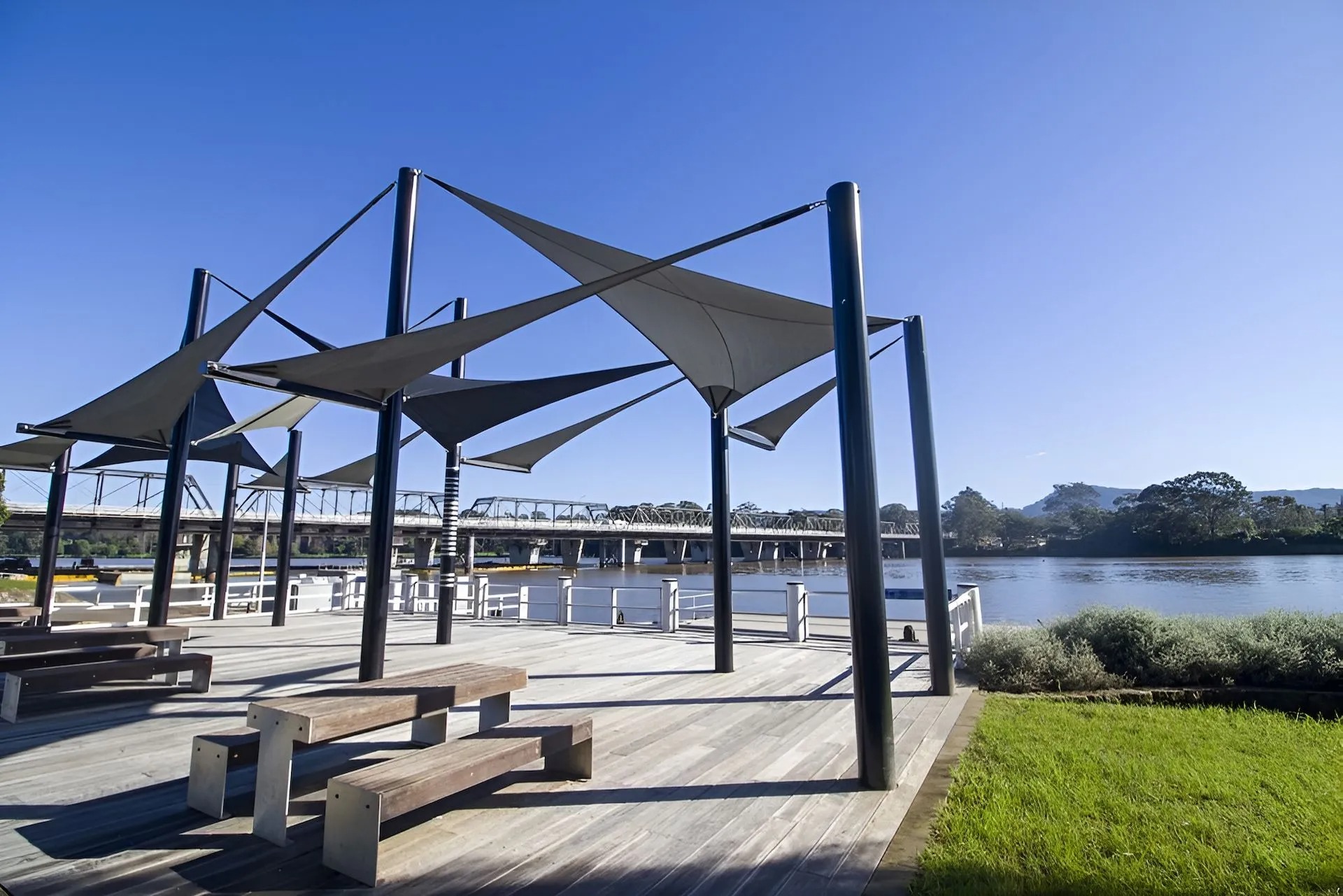 Shoalhaven River foreshore and bridge at Bomaderry near Nowra